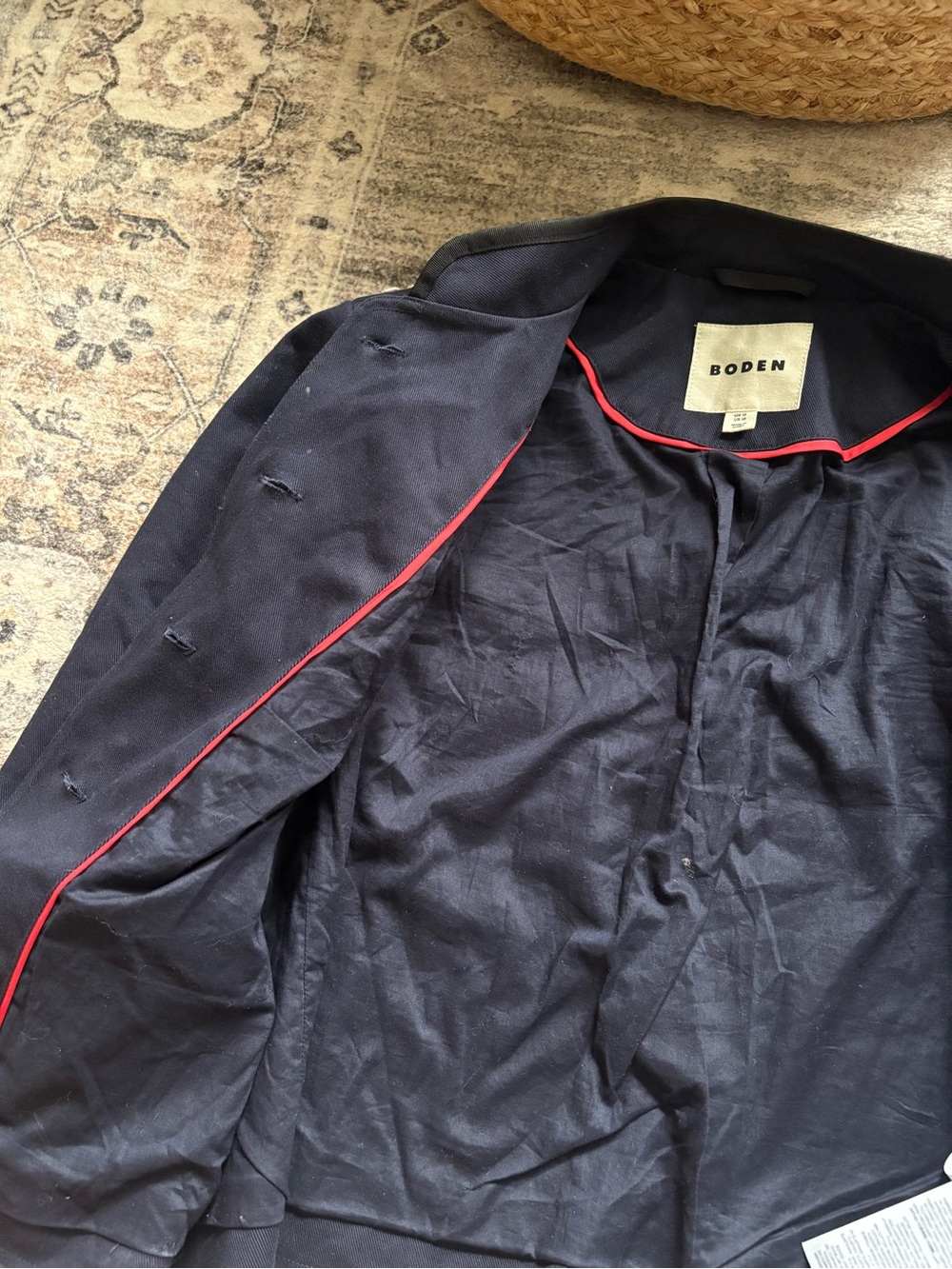 Boden Warwick embroidered navy jacket blazer Size 10 - Picture 11 of 15